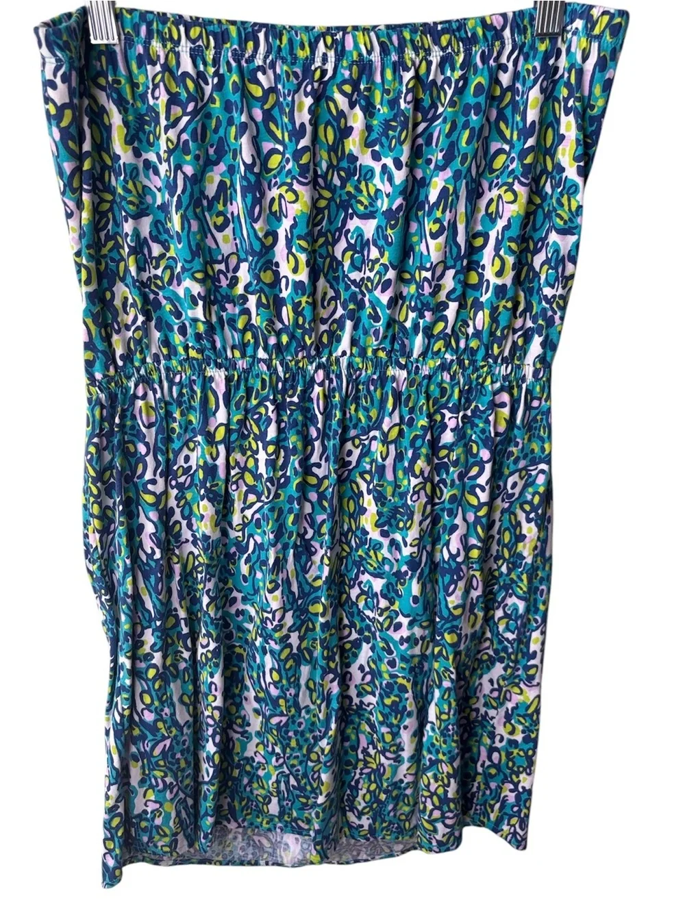 Lilly Pulitzer Strapless Teal Blue Green Print Dress - Picture 3 of 4